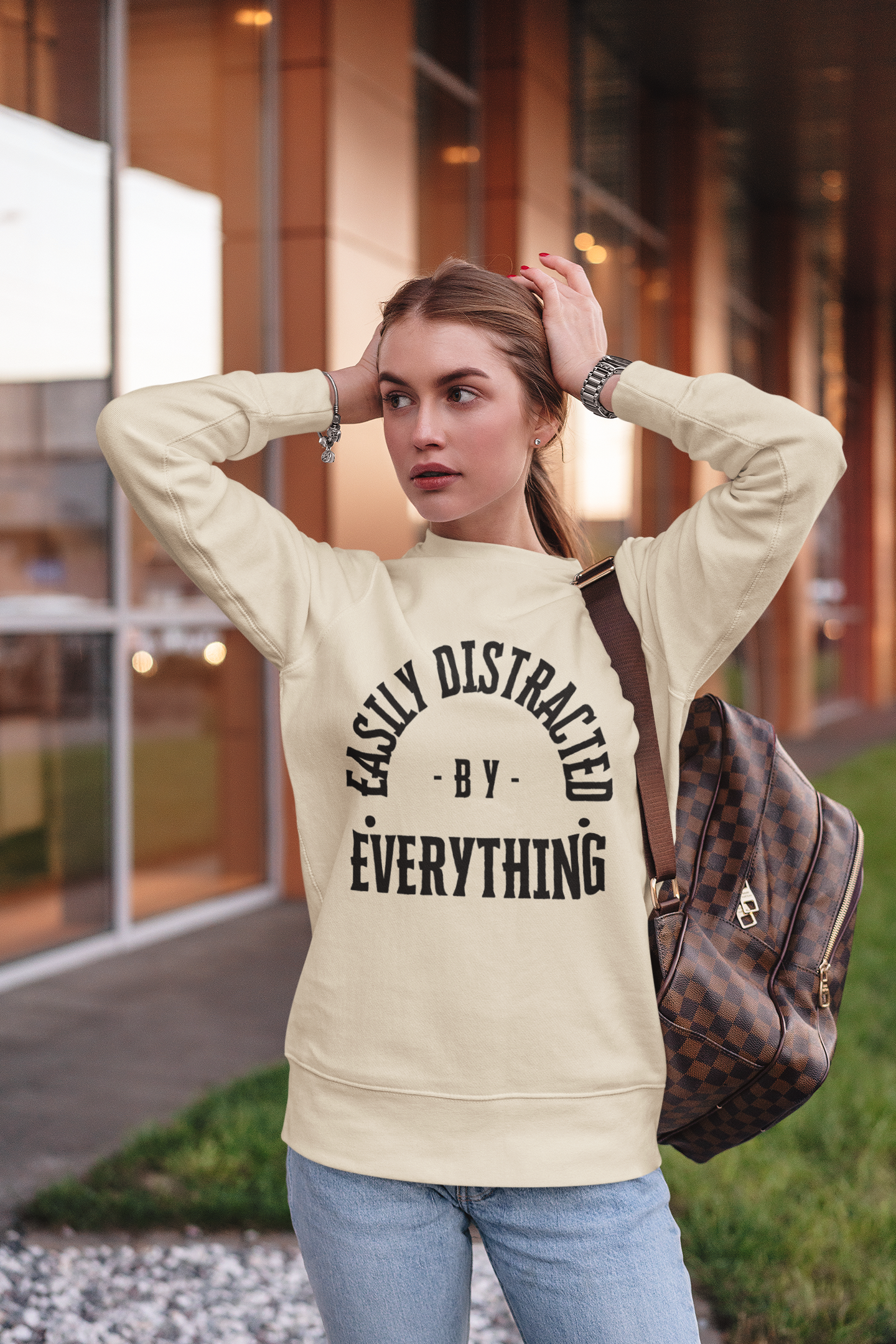 Easily Distracted by Everything Sweatshirt – Funny Relatable Crewneck
