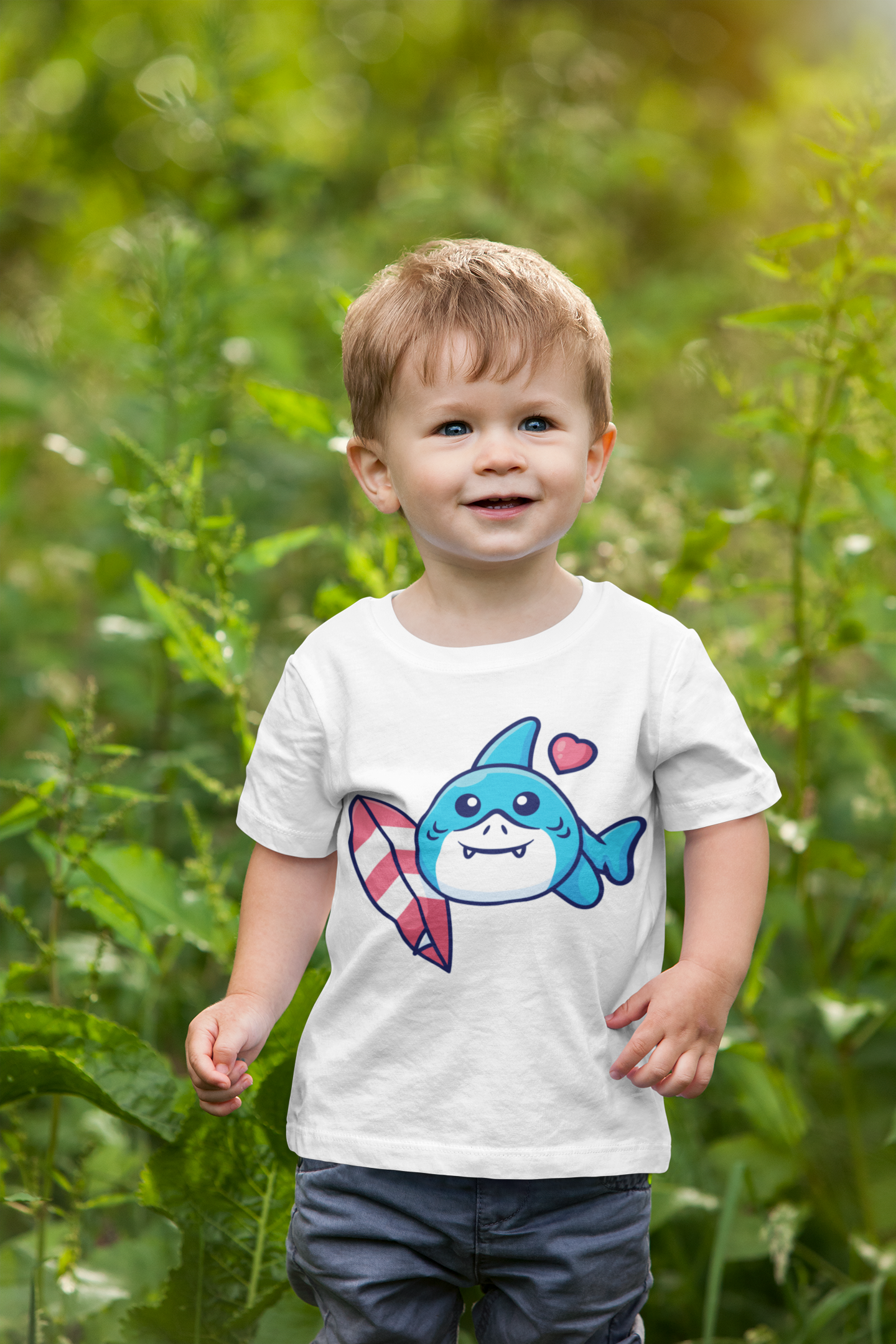 Shark Surf Squad Kids T-Shirt – Surfboard & Shark Summer Graphic Tee