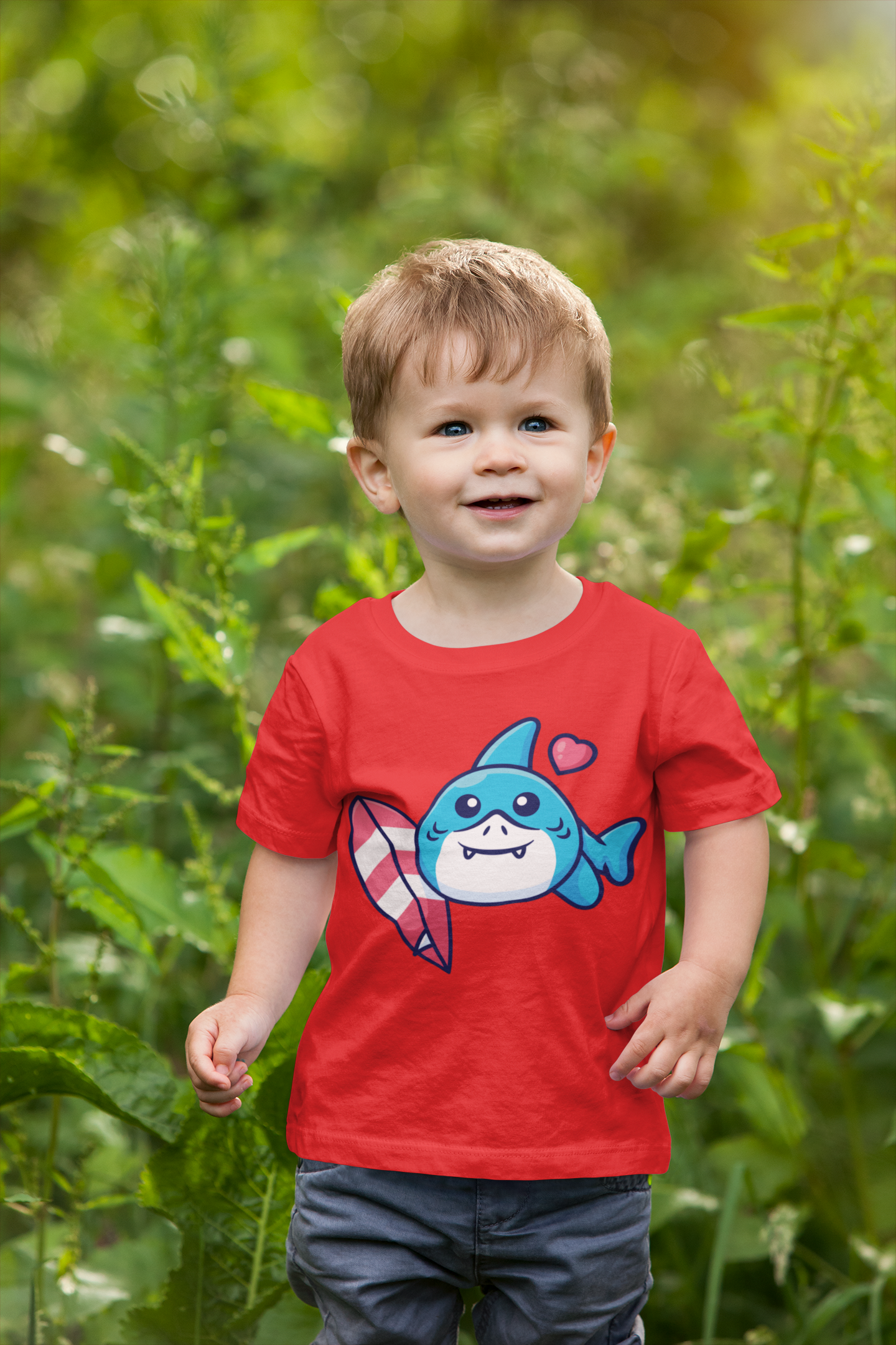 Shark Surf Squad Kids T-Shirt – Surfboard & Shark Summer Graphic Tee