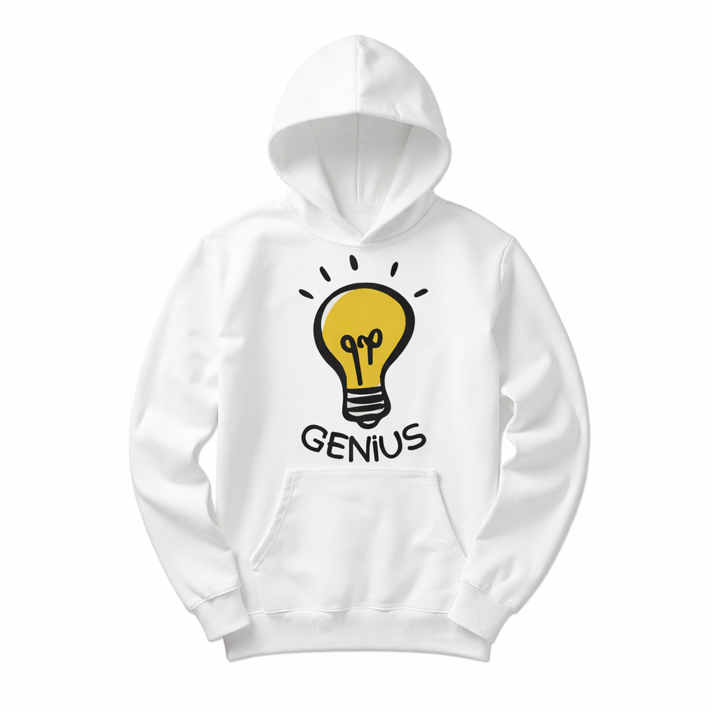 Genius Light Bulb Graphic Hoodie – Unisex Smart Statement Sweatshirt