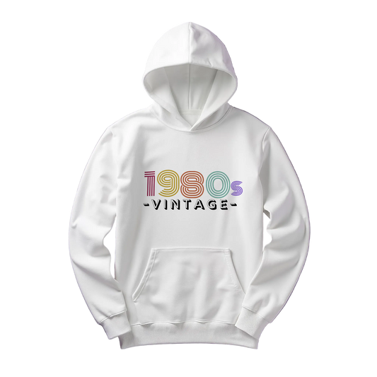 Retro Glow 1980s Vintage Hoodie – Neon Throwback Streetwear Pullover